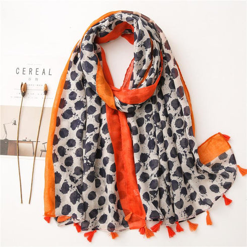 Small Fresh Cotton and Hemp Scarf Bohemian Printed Scarf